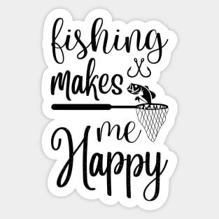 Less Talk More Fishing - Gift For Fishing Lovers, Fisherman - Black And White Simple Font Sticker
